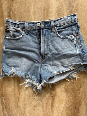 Abercrombie & Fitch Light Blue Distressed Denim Cutoff Shorts